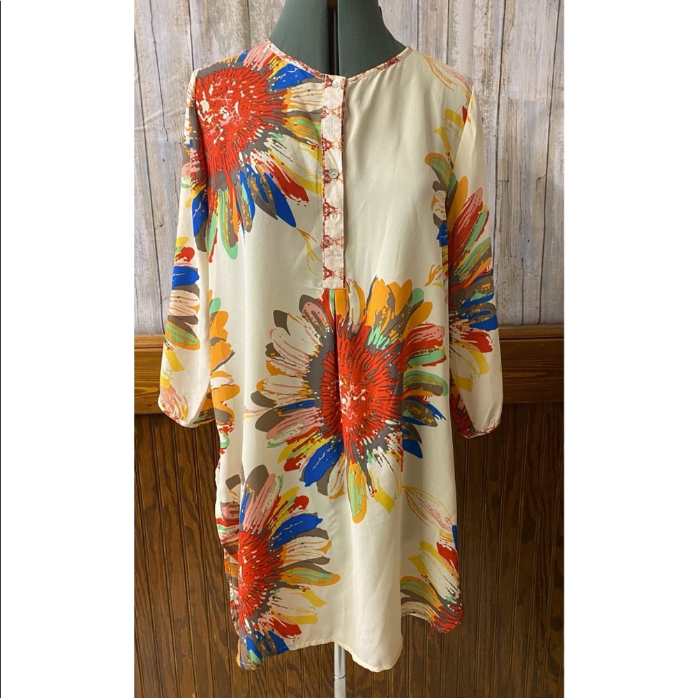 Fig and Flower Multicolor Floral Top